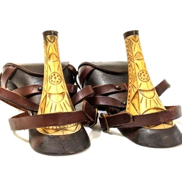 Stephane de Raucourt Strappy Wooden Heels - Picture 6 of 9